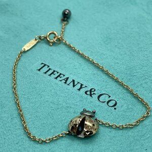Tiffany & Co. 18k Gold Silver Return to Tiffany Love Bugs Ladybug Bracelet - 7"